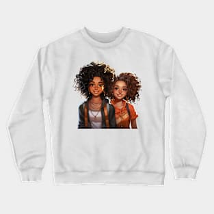 AFRICAN AMERICAN GIRLS SMILING HAPPY Crewneck Sweatshirt